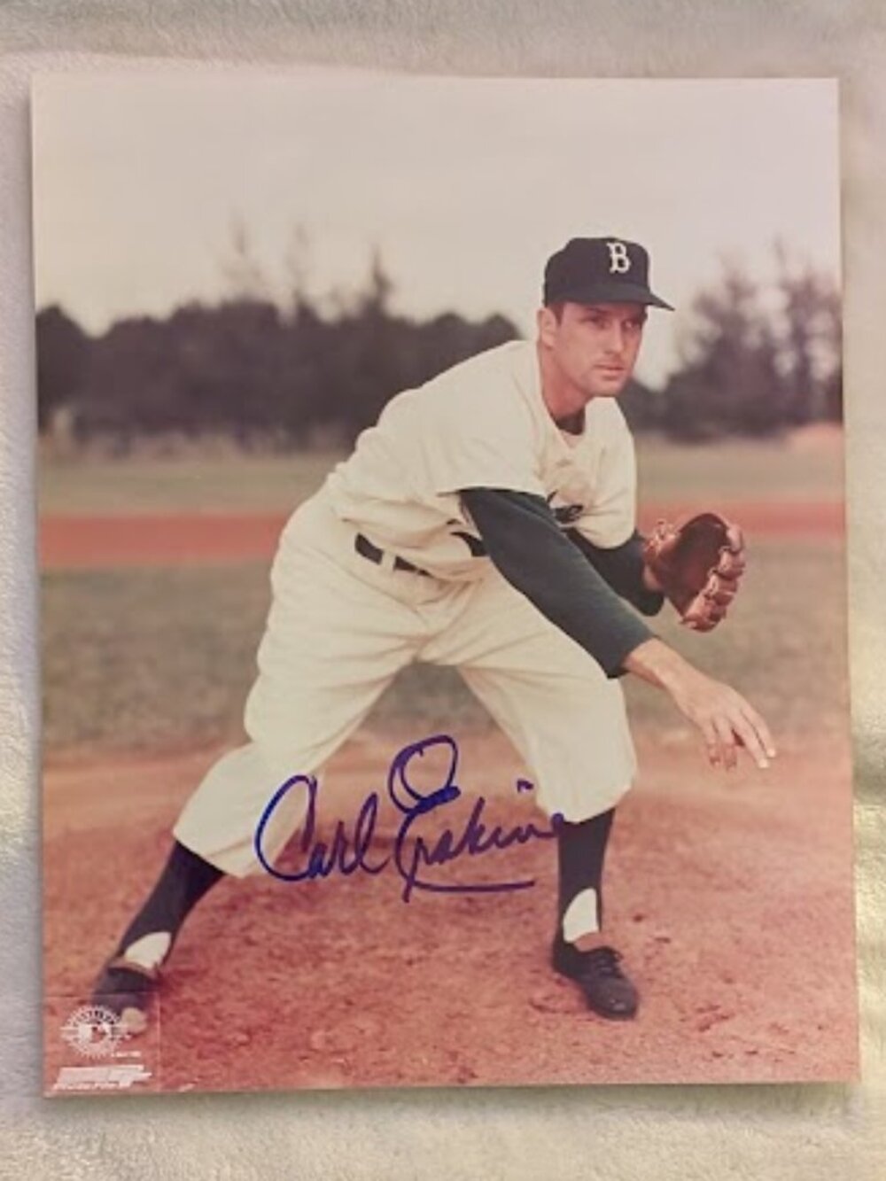 1996-97 MLB Properties Genuine Merch CARL ERSKINE HOF Signed Picture